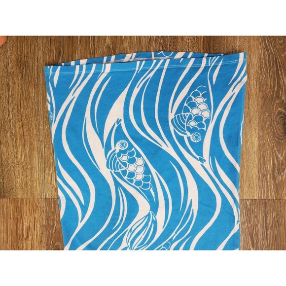 Lilly Pulitzer Women's Small Tank Blue White Fish Pattern Stretch Lightweight - Picture 9 of 11